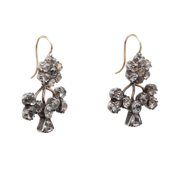 Bell Bird Antiques Georgian Era Act of the Union Thistle Shamrock and Rose Paste Earrings Earrings