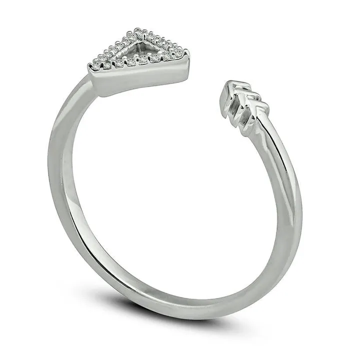 005 CT TW Natural Diamond Arrow Wrap Open Ring in Sterling Silver Goldia Rings 005 CT TW Natural Diamond Arrow Wrap Open Ring in Sterling Silver Goldia Rings