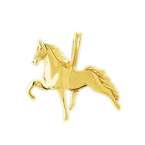14K Gold 3D Trotting Horse Pendant Goldia PreStyled Sets