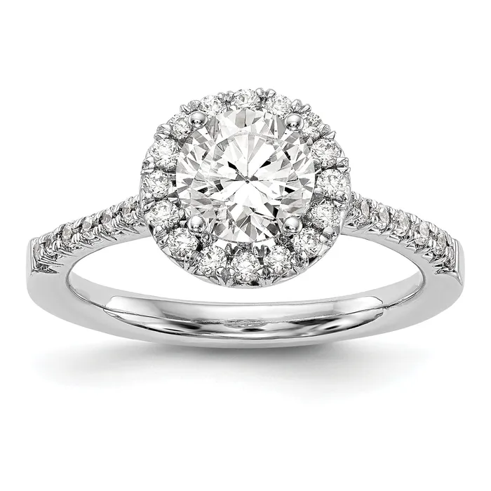 14kw Round Halo Engagement Simulated Diamond Ring Goldiacom Rings