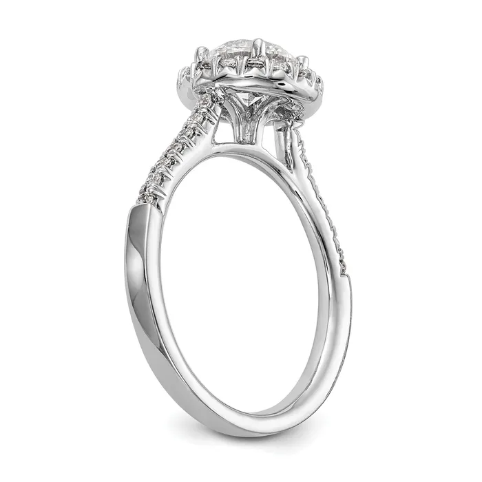 14kw Round Halo Engagement Simulated Diamond Ring Goldiacom Rings