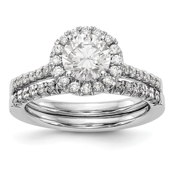 14kw Round Halo Engagement Simulated Diamond Ring Goldiacom Rings