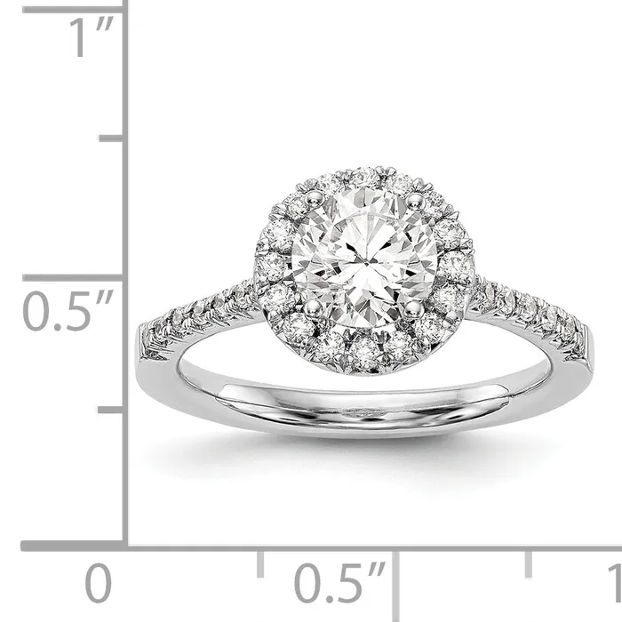 14kw Round Halo Engagement Simulated Diamond Ring Goldiacom Rings