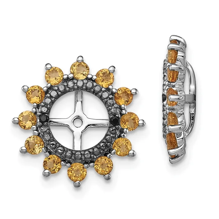 Earrings Goldia Sterling Silver Rhodium Citrine u0026 Black Sapphire Earring Jacket
