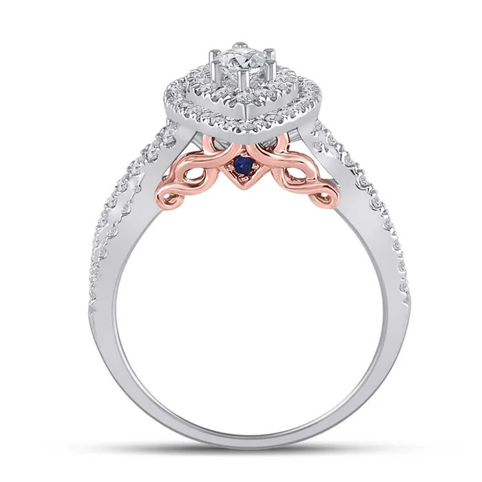 gndatlanta Rings 14k Twotone Gold Marquise Diamond Bridal Wedding Ring Set 1 Ctw Certified