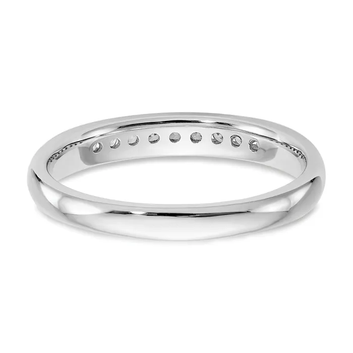 Goldia 014ct CZ Solid Real 14K White Gold 9Stone Channel Wedding Band Ring Rings