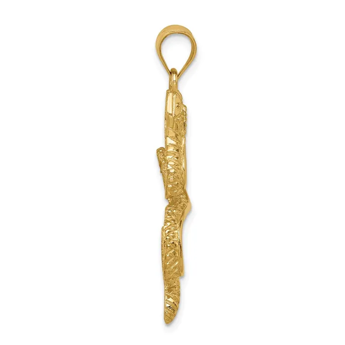 Goldia 14k Yellow Gold Polished Textured Snake Pendant PreStyled Sets