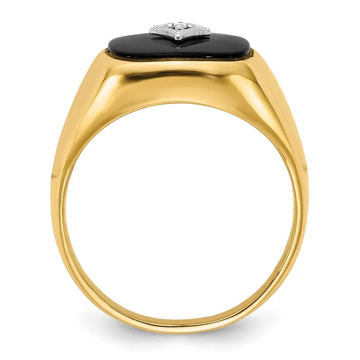 Goldiacom Rings 14K Yellow Gold A Real Diamond mens ring
