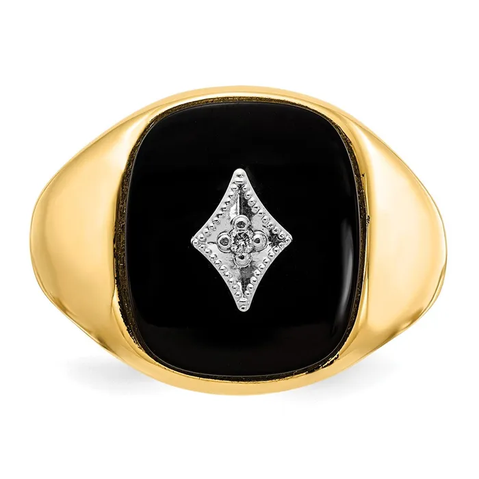 Goldiacom Rings 14K Yellow Gold A Real Diamond mens ring