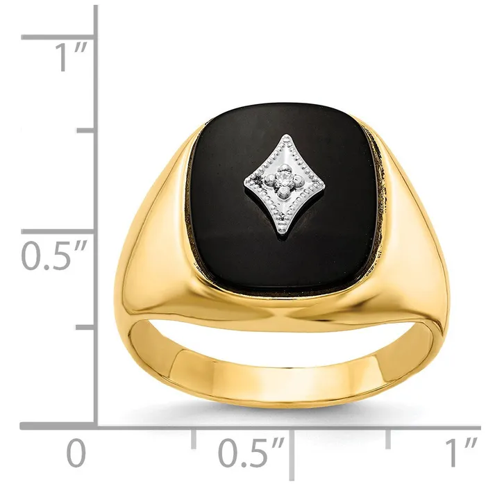 Goldiacom Rings 14K Yellow Gold A Real Diamond mens ring