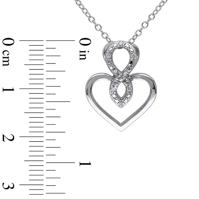 Goldia Necklaces 005 CT TW Natural Diamond Infinity Heart Pendant in Sterling Silver Goldia Necklaces 005 CT TW Natural Diamond Infinity Heart Pendant in Sterling Silver
