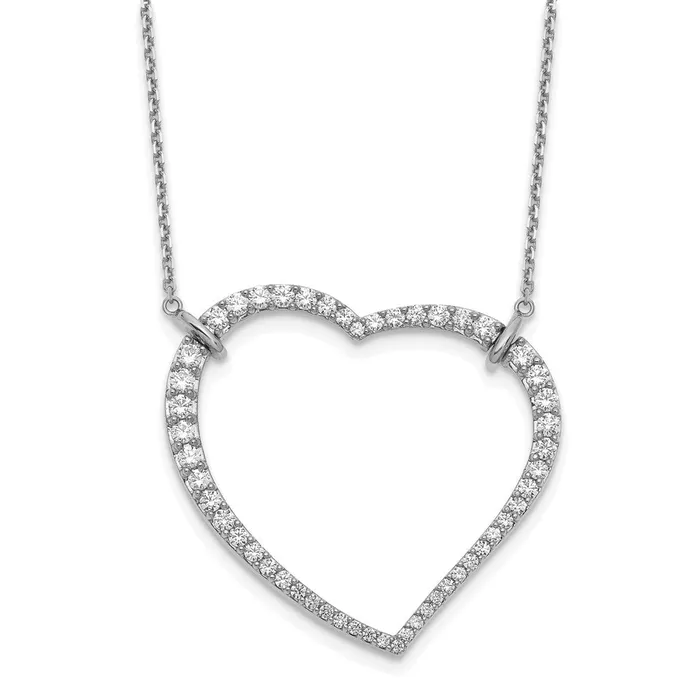 Goldia Necklaces 14K White GoldTrue Origin Lab Grown Real Diamond VSSI D E F Heart Pendant Necklace