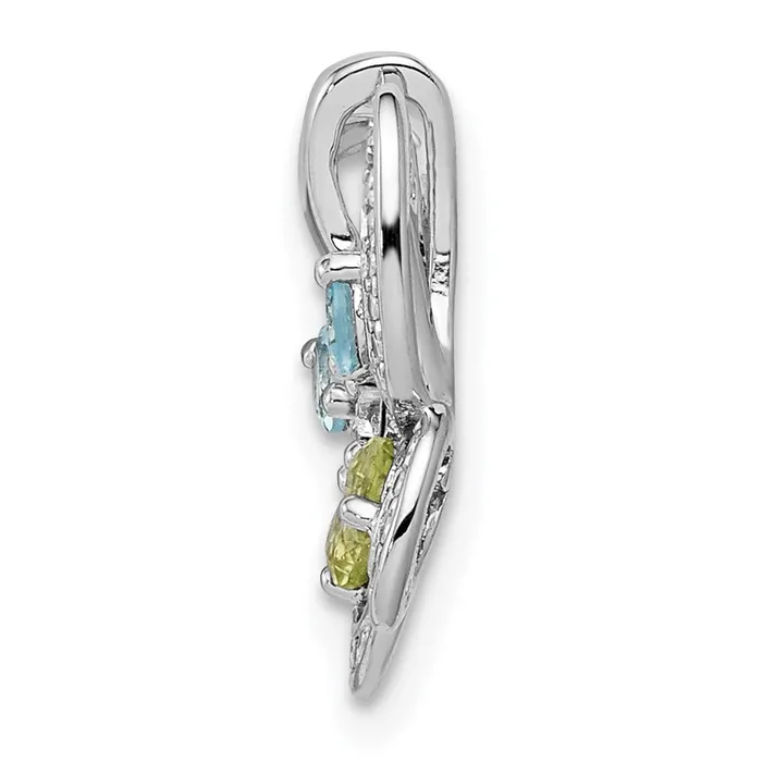 Goldia Necklaces Sterling Silver Rhodiumplated Blue Topaz u0026 Peridot u0026 Diamond Pendant