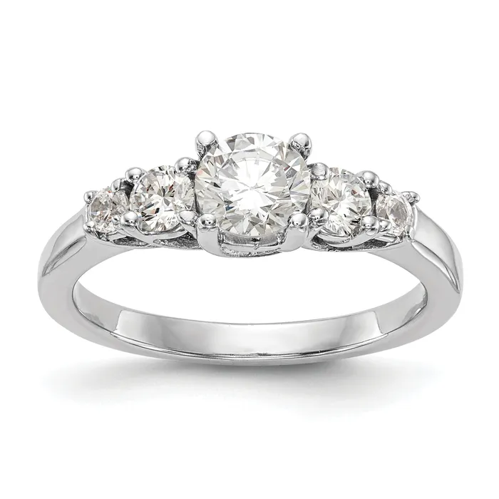 Goldia Rings 034ct CZ Solid Real 14K White Gold 5Stone Engagement Ring