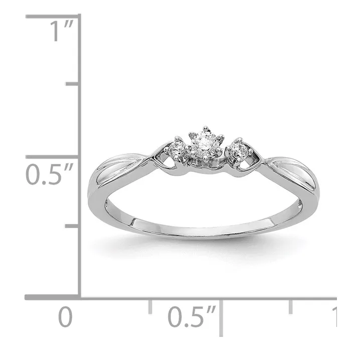 Goldia Rings 14k White Gold 3stone Real Diamond Ring