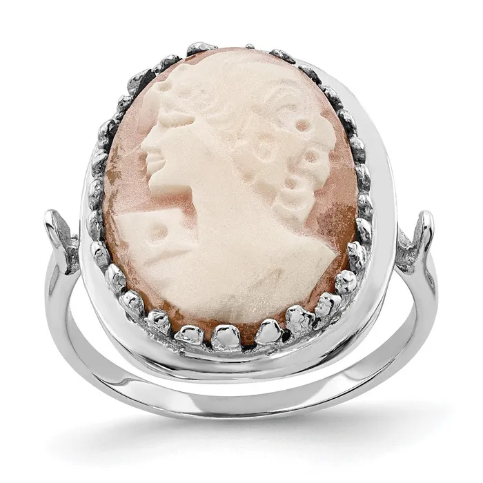Goldia Rings 14k White Gold Cameo Ring