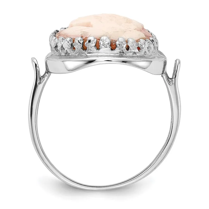 Goldia Rings 14k White Gold Cameo Ring