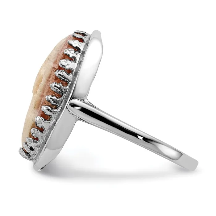 Goldia Rings 14k White Gold Cameo Ring