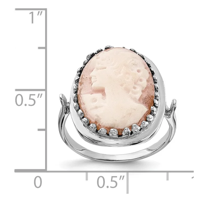 Goldia Rings 14k White Gold Cameo Ring