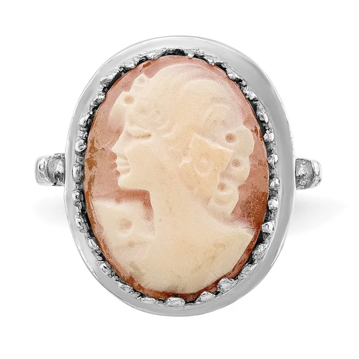 Goldia Rings 14k White Gold Cameo Ring
