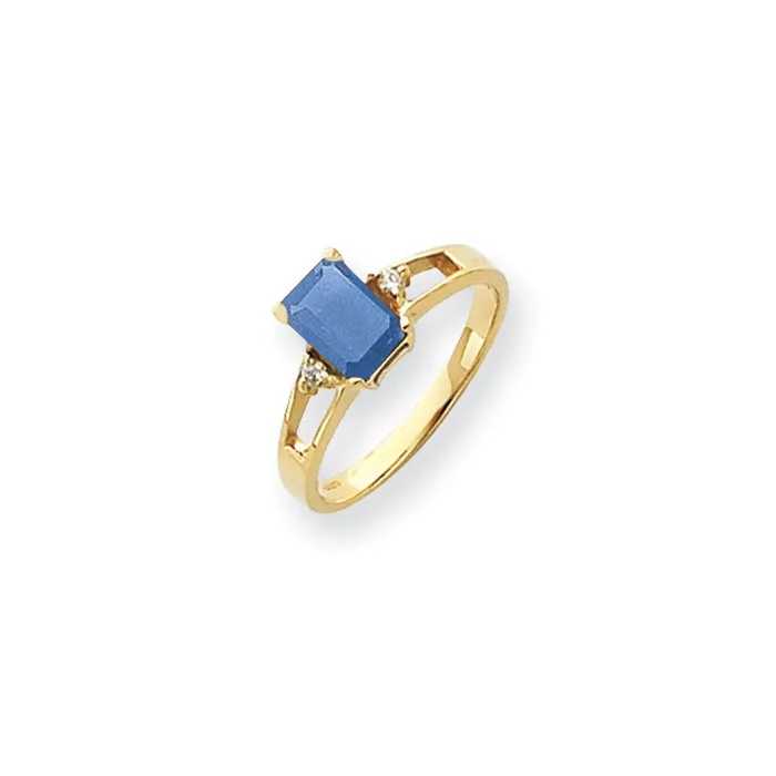 Goldia Rings 14k Yellow Gold 7x5mm Emerald Cut Tsavorite AAA Diamond ring Goldia Rings 14k Yellow Gold 7x5mm Emerald Cut Tsavorite AAA Diamond ring