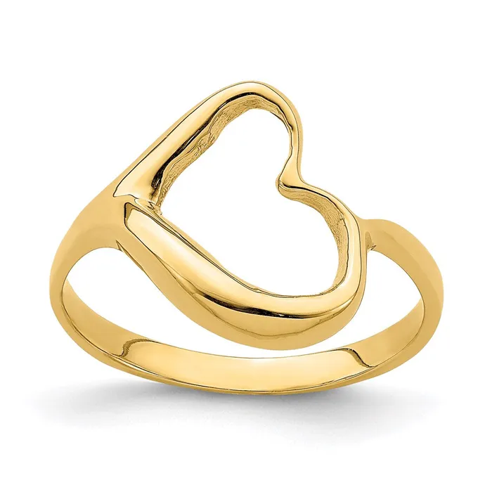 Goldia Rings 14K Yellow Gold Tilted Heart Ring