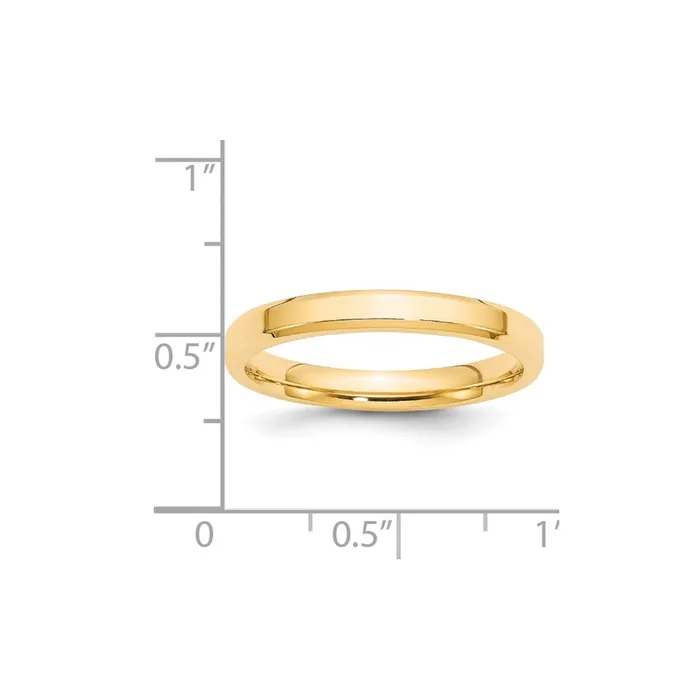 Goldia Rings Solid 10K Yellow Gold 3mm Bevel Edge Comfort Fit MensWomens Wedding Band Ring Size 5