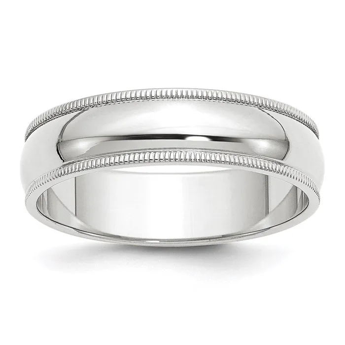Goldia Rings Solid 18K Yellow Gold White Gold 6mm Milgrain MensWomens Wedding Band Ring Size 7