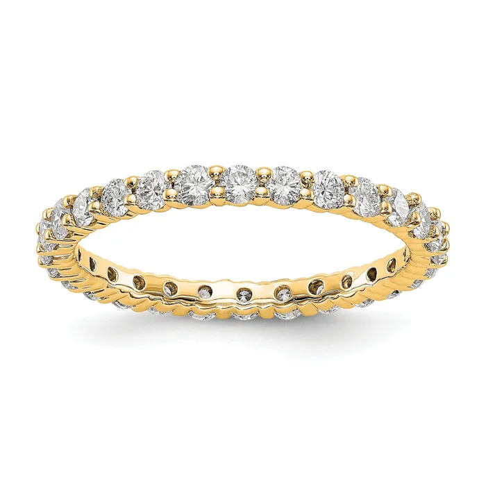 Goldia Rings Solid Real 14k Polished shared Prong 1ct CZ Eternity Wedding Band Ring Goldia Rings Solid Real 14k Polished shared Prong 1ct CZ Eternity Wedding Band Ring