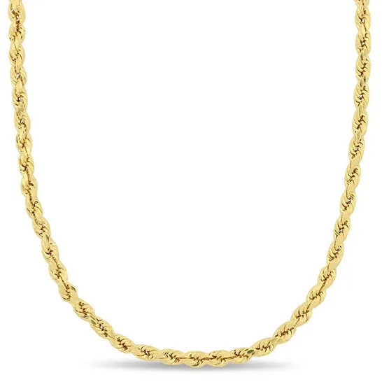 JMS always Necklaces Original AMOUR 22 Inch Rope Chain Necklace In 14K Yellow Gold 3 Mm