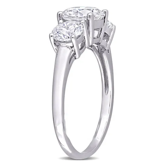 JMS always Rings Original Amour Silver 2 14 CT DEW Created White Moissanite 3Stone Ring JMS always Rings Original Amour Silver 2 14 CT DEW Created White Moissanite 3Stone Ring