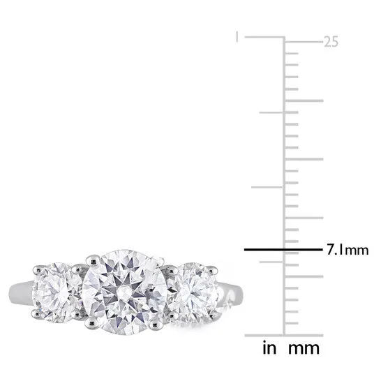 JMS always Rings Original Amour Silver 2 14 CT DEW Created White Moissanite 3Stone Ring JMS always Rings Original Amour Silver 2 14 CT DEW Created White Moissanite 3Stone Ring