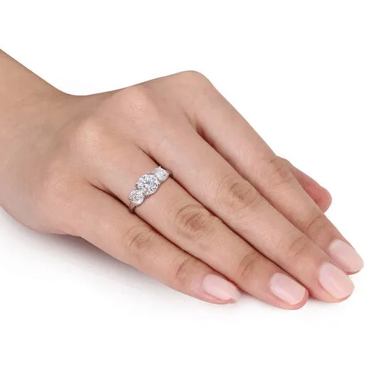 JMS always Rings Original Amour Silver 2 14 CT DEW Created White Moissanite 3Stone Ring JMS always Rings Original Amour Silver 2 14 CT DEW Created White Moissanite 3Stone Ring