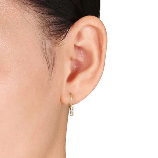 Original AMOUR 14 CT TW 3sTone Diamond Leverback Earrings In 14K Yellow Gold JMS always Earrings Original AMOUR 14 CT TW 3sTone Diamond Leverback Earrings In 14K Yellow Gold JMS always Earrings