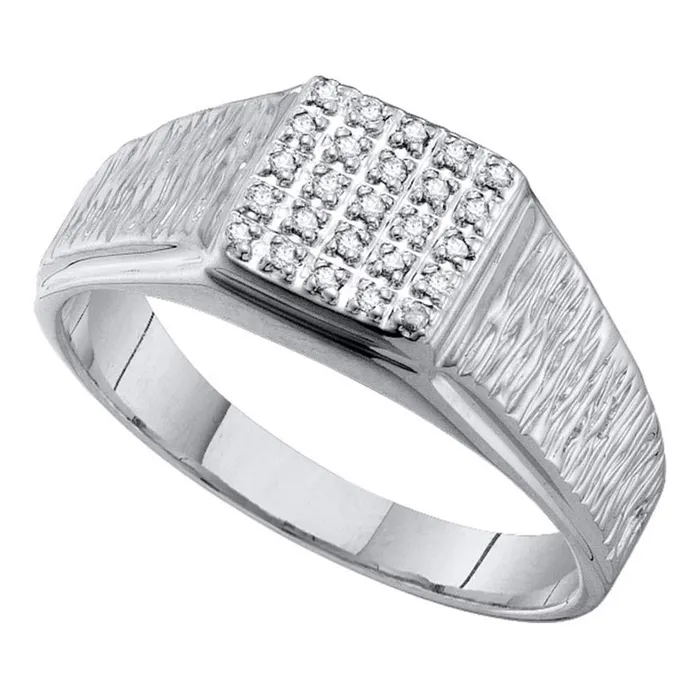 Rings 14k White Gold Round Diamond Square Cluster Ring 18 Cttw gndatlanta Rings 14k White Gold Round Diamond Square Cluster Ring 18 Cttw gndatlanta
