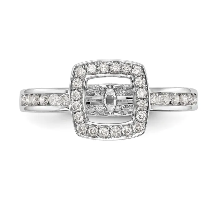 Rings 14kw Peg Set Diamond Princess CZ Cushion Halo Engagement Ring Goldiacom