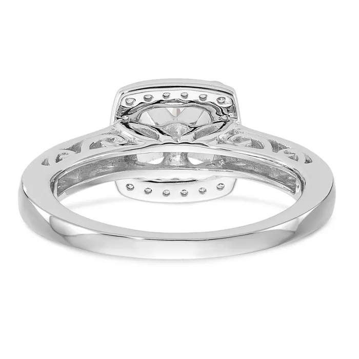 Rings 14kw Peg Set Diamond Princess CZ Cushion Halo Engagement Ring Goldiacom