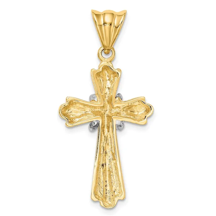 Rings Goldia 14k Twotone Gold Twotone Gold Polished Cross X Center Design Charm