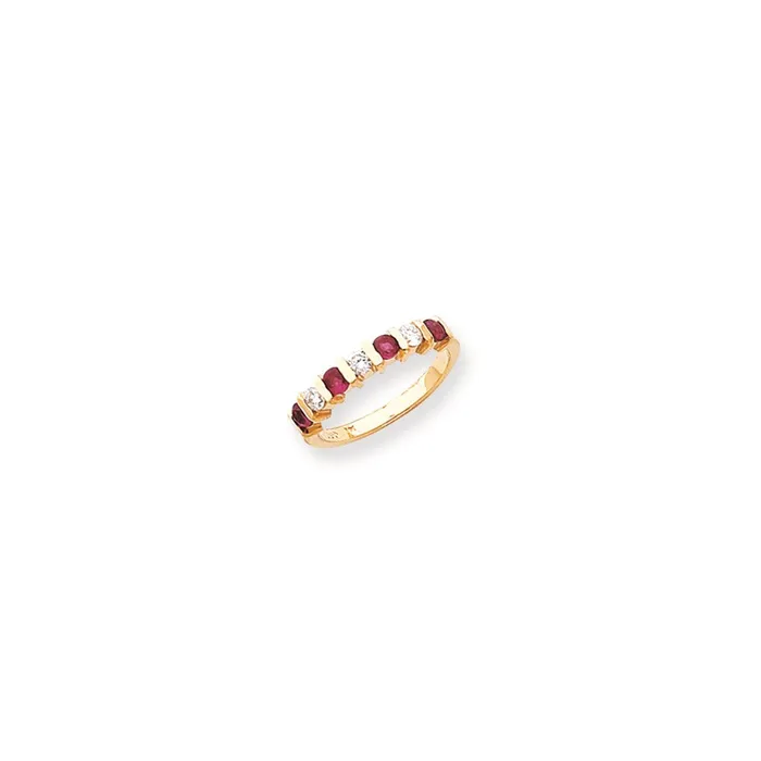 Rings Goldia 14k Yellow Gold 275mm Ruby AAA Diamond Anniversary Band