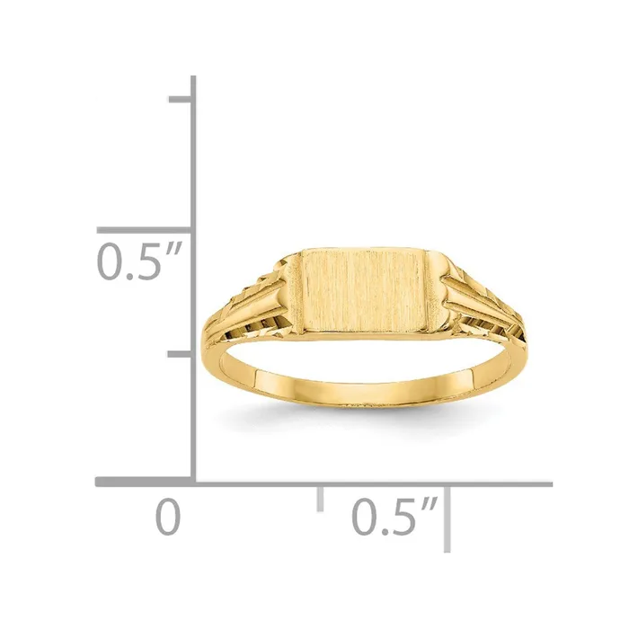 Rings Goldia 14K Yellow Gold Childs DiamondCut Signet Ring