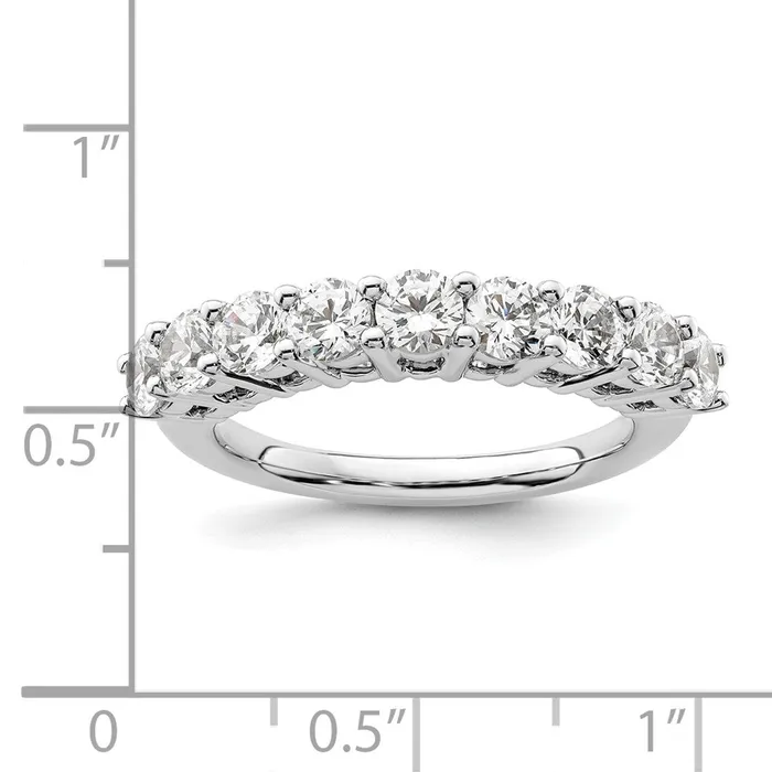 Rings goldiaca 14K White Gold 9Stone Real Diamond Band