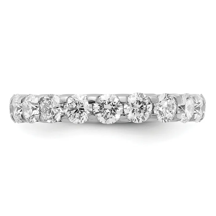 Rings Solid Real 14k White Gold Polished U Shared Prong 3ct CZ Eternity Wedding Band Ring Goldia