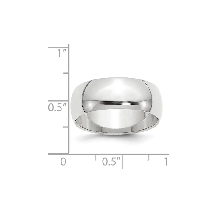 Solid 10K Yellow Gold White Gold 8mm HalfRound MensWomens Wedding Band Ring Size 95 Goldia Rings