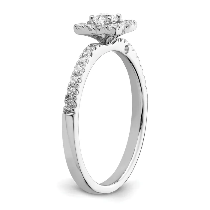 Two Promises 14k White Gold 38 Ct Lab Grown Diamond VSSI G Halo Engagement Ring Goldia Rings