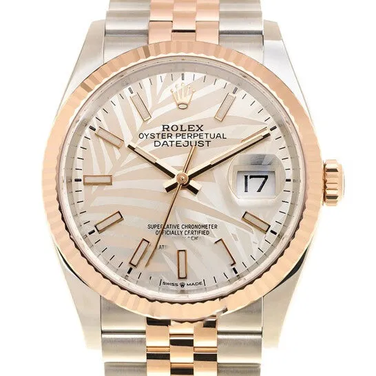 Watches JMS always Original Rolex Datejust 36 Automatic Silver Palm Motif Dial Watch 126231SSPLMJ Watches JMS always Original Rolex Datejust 36 Automatic Silver Palm Motif Dial Watch 126231SSPLMJ