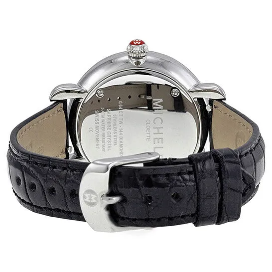 Watches Original Michele Cloette Diamond Black Alligator Ladies Watch MWW20E000002 JMS always