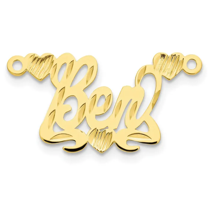 10K Diamondcut Hearts Name Plate TreasureFineJewelers Necklaces