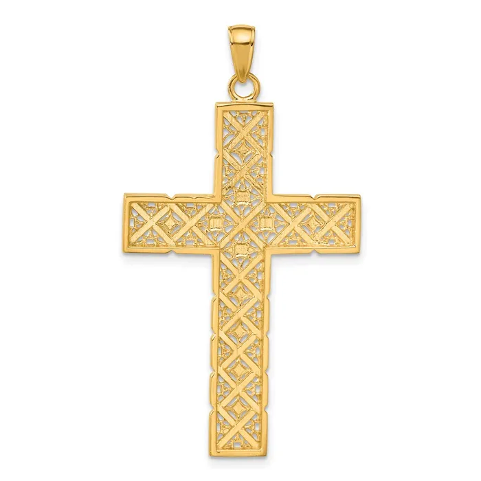 14K wRhodium Latin Cross Pendant TreasureFineJewelers Necklaces