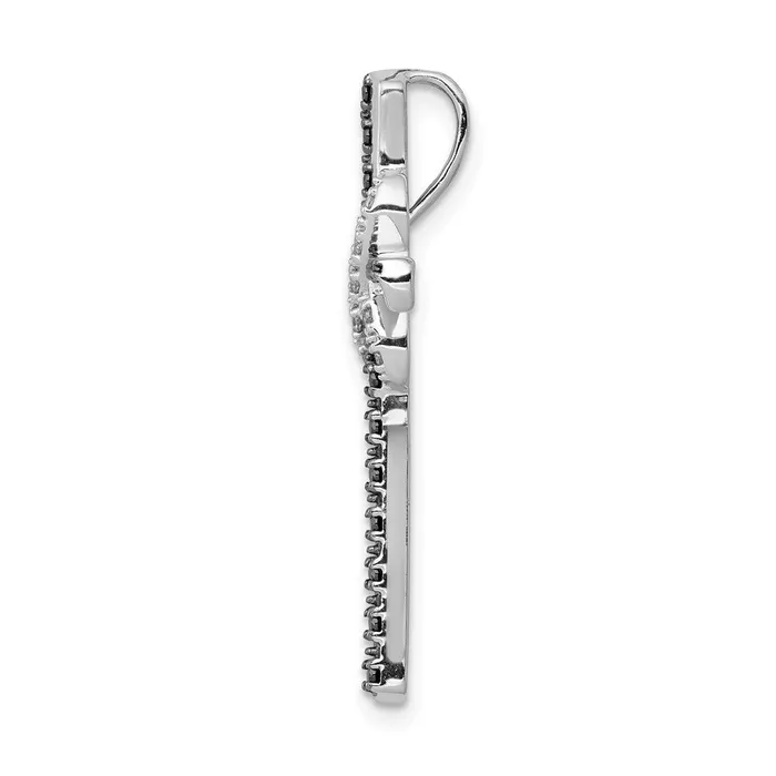 14k White Gold Black and White Diamond Infinity Cross Necklace TreasureFineJewelers Necklaces