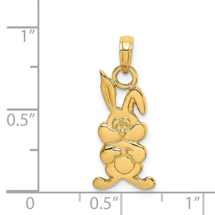 Charm Necklaces TreasureFineJewelers 14K Rabbit Charm